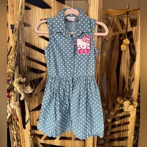 Hello Kitty Polka Dot Denim Girls Dress